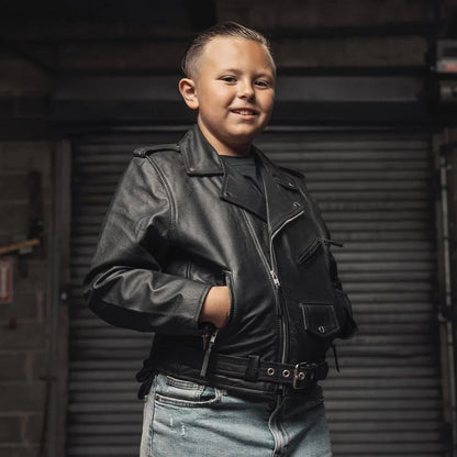 Cry Baby Kid’s Motorcycle Leather Jacket – Lightweight Riding Style - Lux Ryder