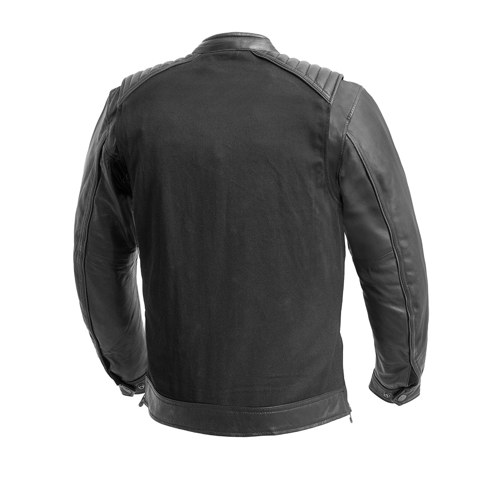 Men Motorcycle Twill and Leather Jacket for Warm Weather - Lux Ryder