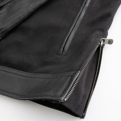 Men Motorcycle Twill and Leather Jacket for Warm Weather - Lux Ryder