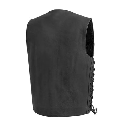 Deadwood Men's Motorcycle Western Style Leather Vest - Lux Ryder