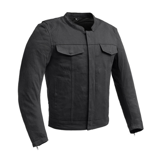 Men Motorcycle Twill Jacket with Reinforced Panels - Lux Ryder
