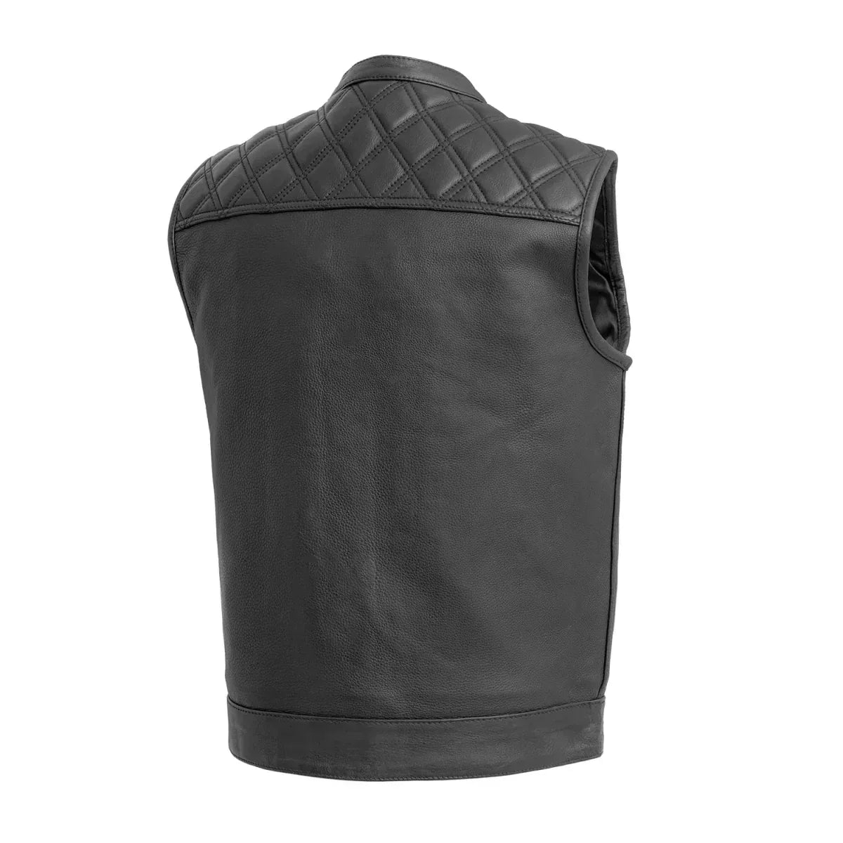 Downside Men's Motorcycle Leather Vest - Lux Ryder
