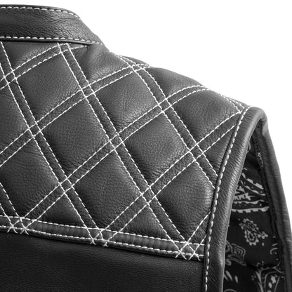 Downside Men's Motorcycle Leather Vest - Lux Ryder