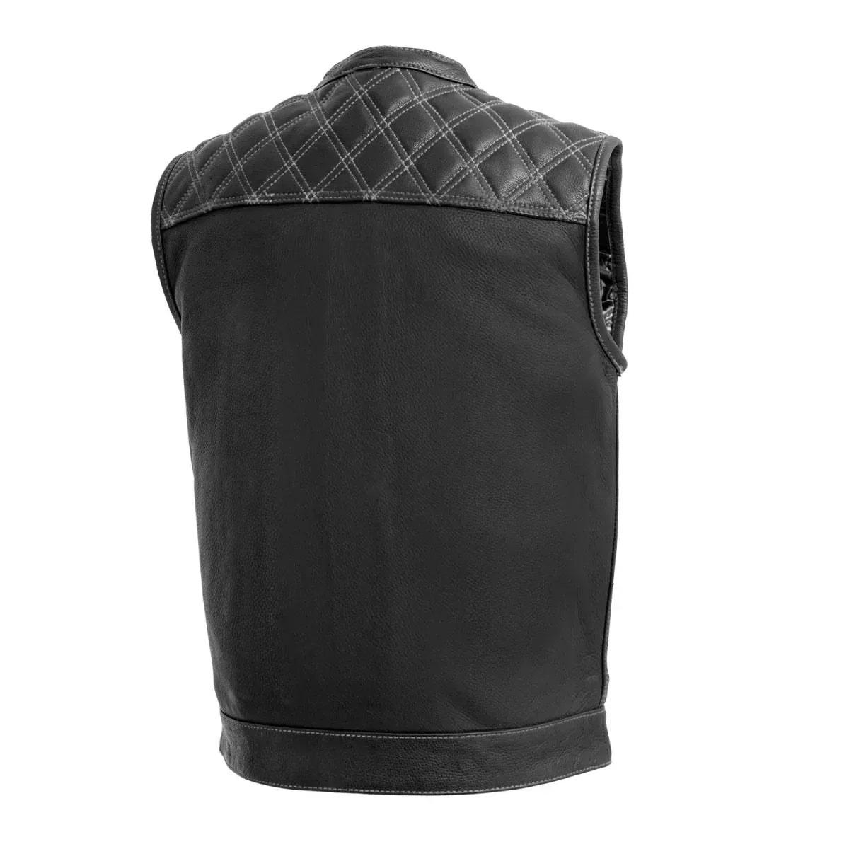 Downside Men's Motorcycle Leather Vest - Lux Ryder
