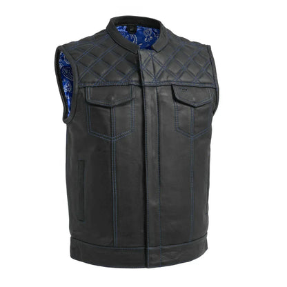 Downside Men's Motorcycle Leather Vest - Lux Ryder
