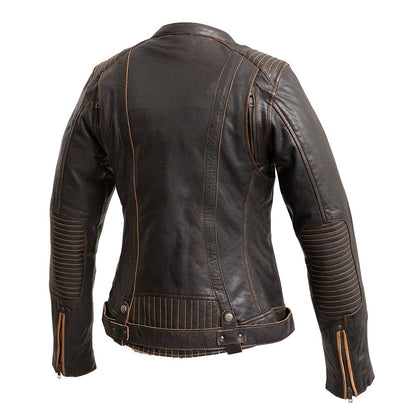 Women’s Leather Motorcycle Jacket with Removable Thermal Liner - Lux Ryder