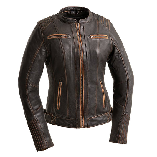 Women’s Leather Motorcycle Jacket with Removable Thermal Liner - Lux Ryder