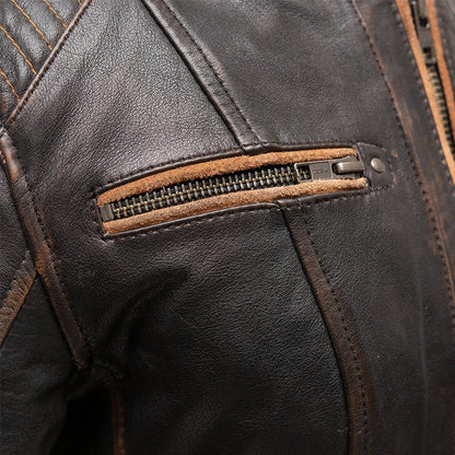 Women’s Leather Motorcycle Jacket with Removable Thermal Liner - Lux Ryder