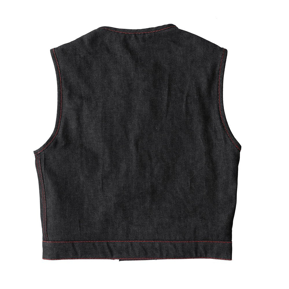 Ember Men's Motorcycle Denim Vest - Lux Ryder