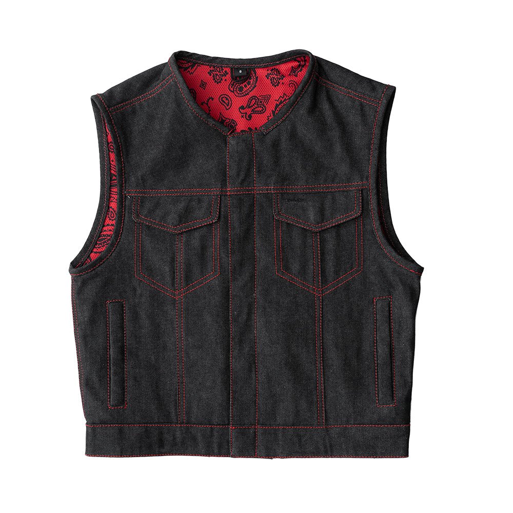 Ember Men's Motorcycle Denim Vest - Lux Ryder