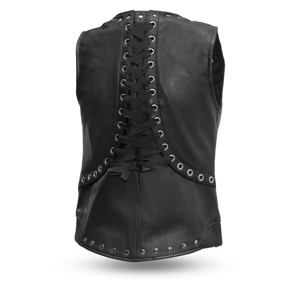 Women’s Leather Motorcycle Vest – Classic Biker Vest for Riding and Everyday Wear - Lux Ryder