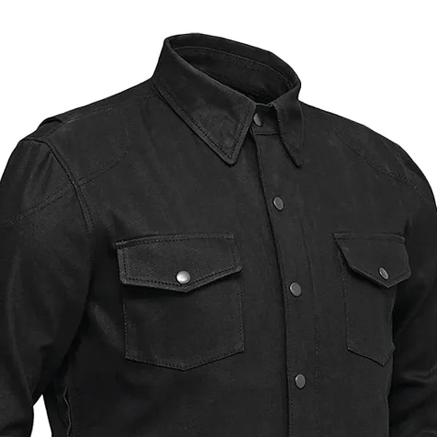 Equalizer Men’s Motorcycle Denim Riding Shirt – Reinforced Overshirt - Lux Ryder