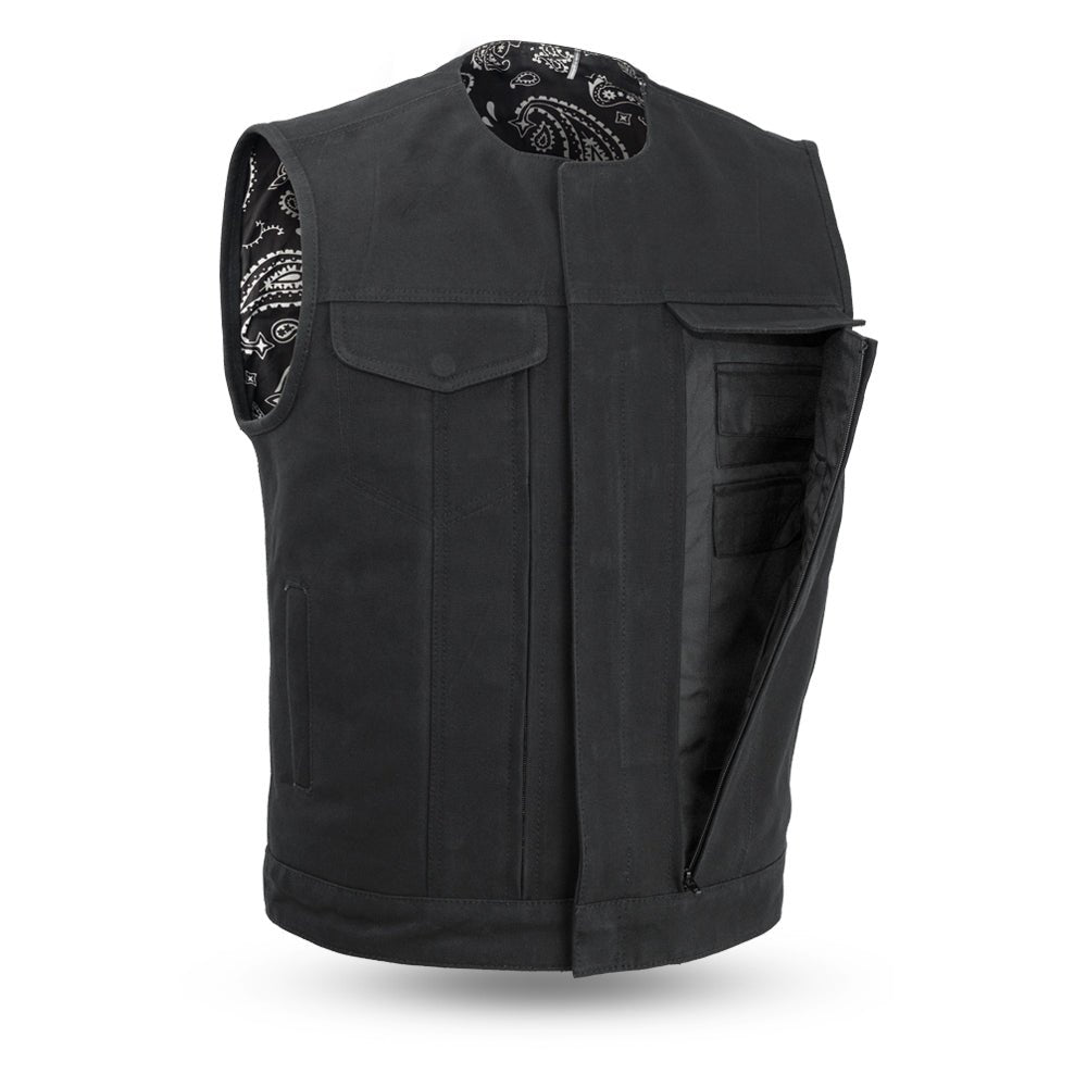 Fairfax V2 Men's Motorcycle Canvas Vest - Lux Ryder
