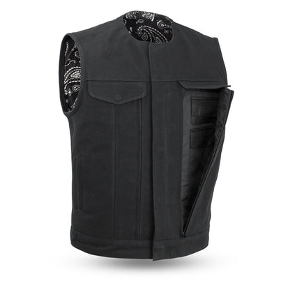 Fairfax V2 Men's Motorcycle Canvas Vest - Lux Ryder