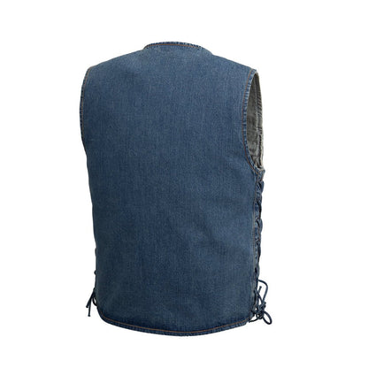 Gambler Men's Motorcycle Denim Vest - Lux Ryder
