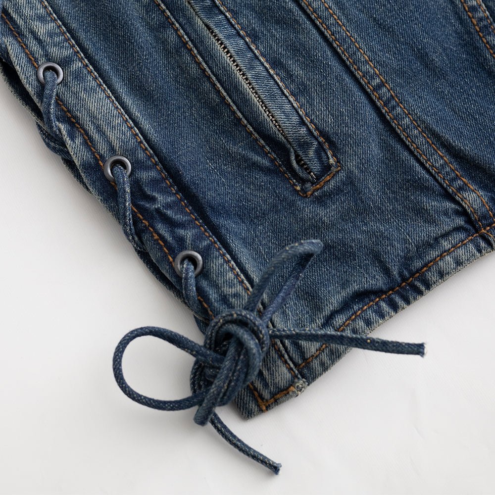 Gambler Men's Motorcycle Denim Vest - Lux Ryder