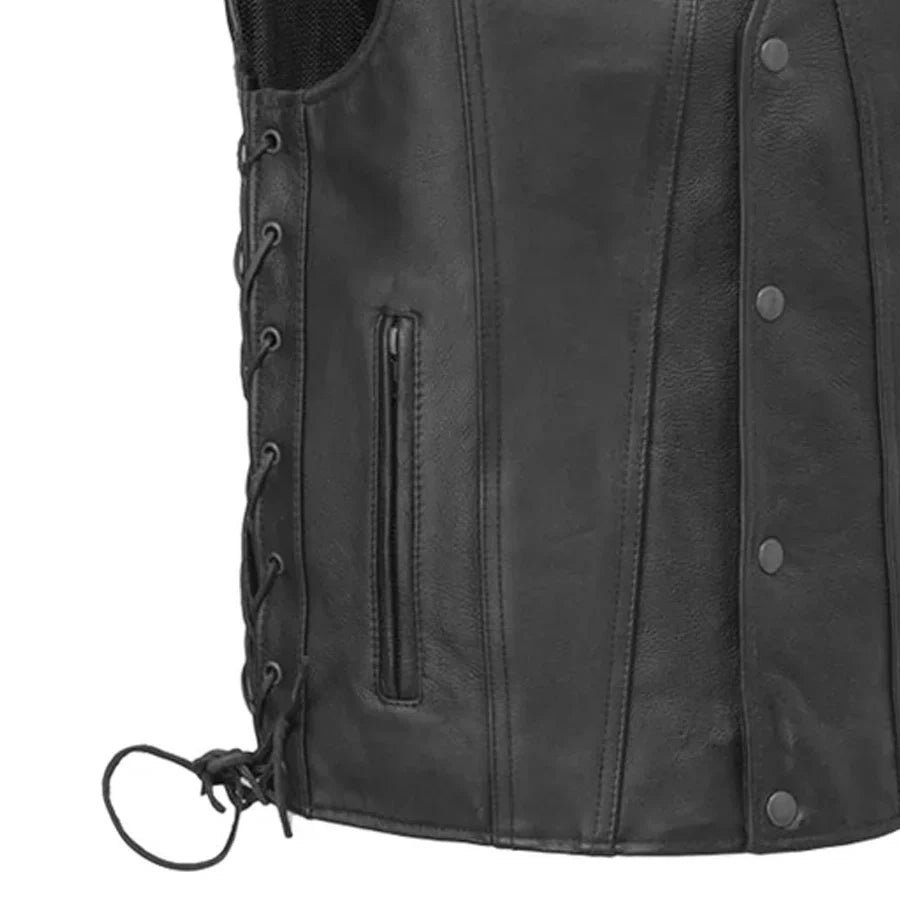 Gambler Men's Motorcycle Leather Vest - Lux Ryder