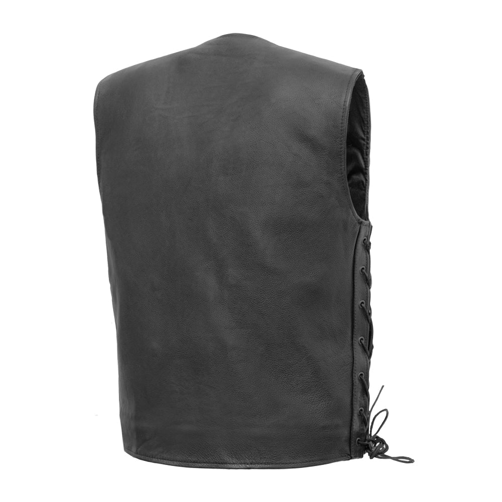 Gambler Men's Motorcycle Leather Vest - Lux Ryder