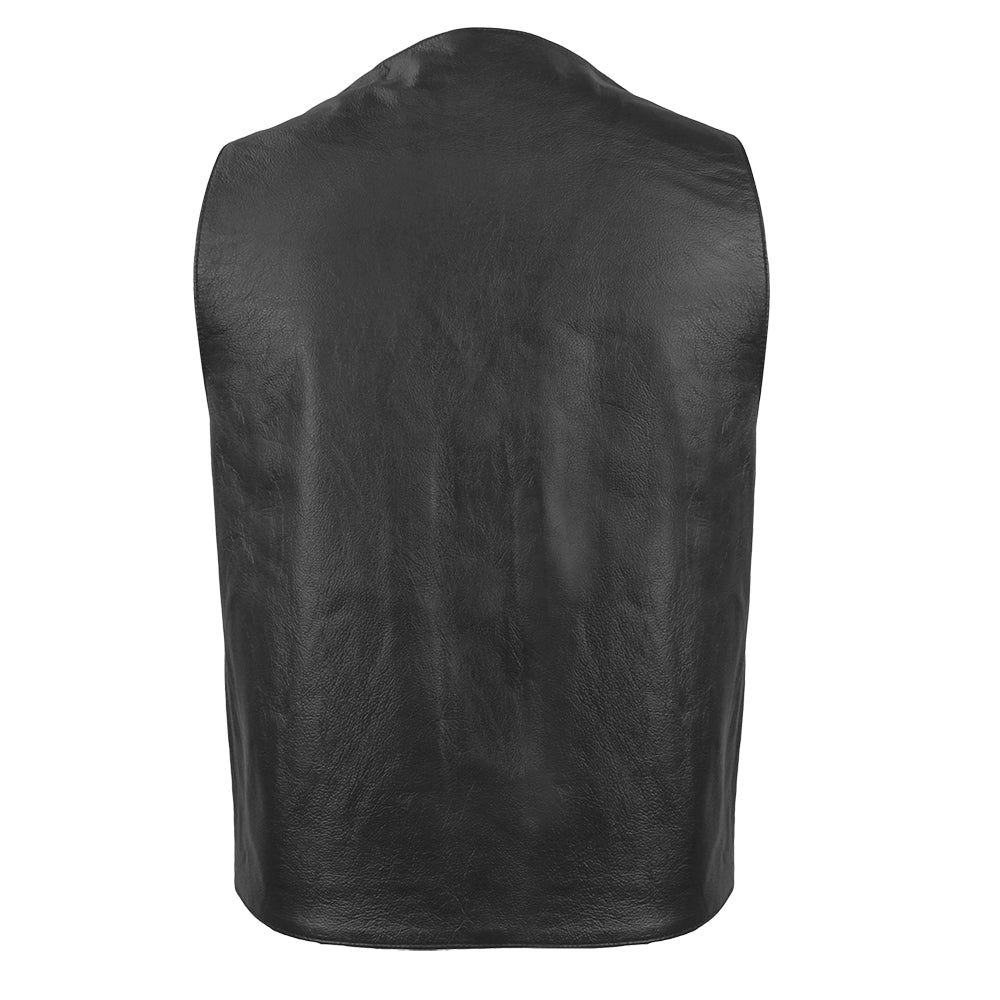 Gun Runner Men's Motorcycle Western Style Leather Vest - Lux Ryder