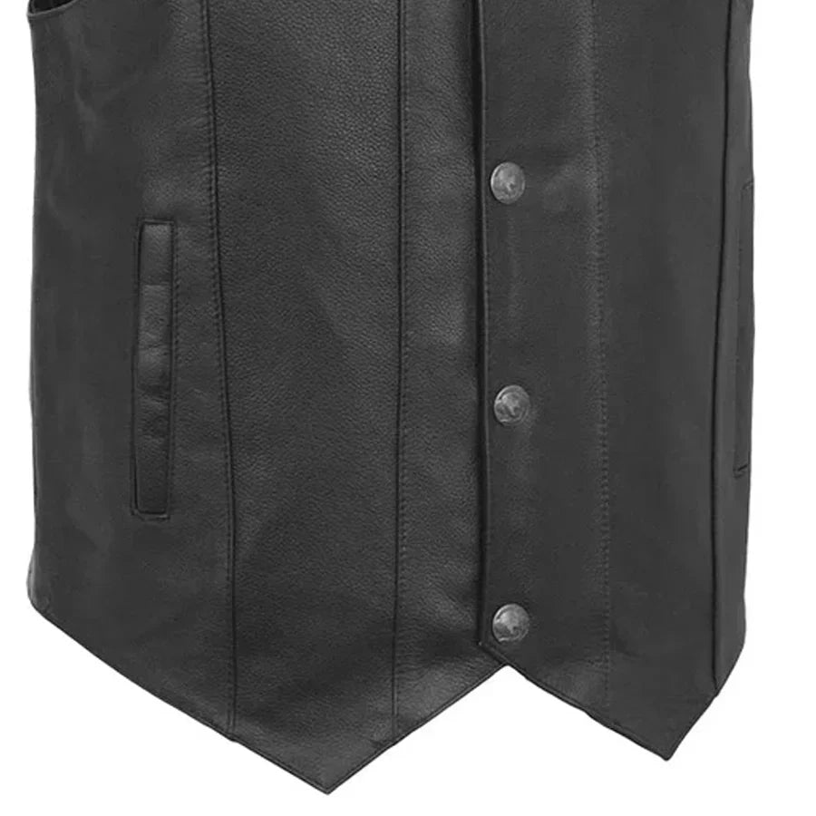Gun Runner Men's Motorcycle Western Style Leather Vest - Lux Ryder