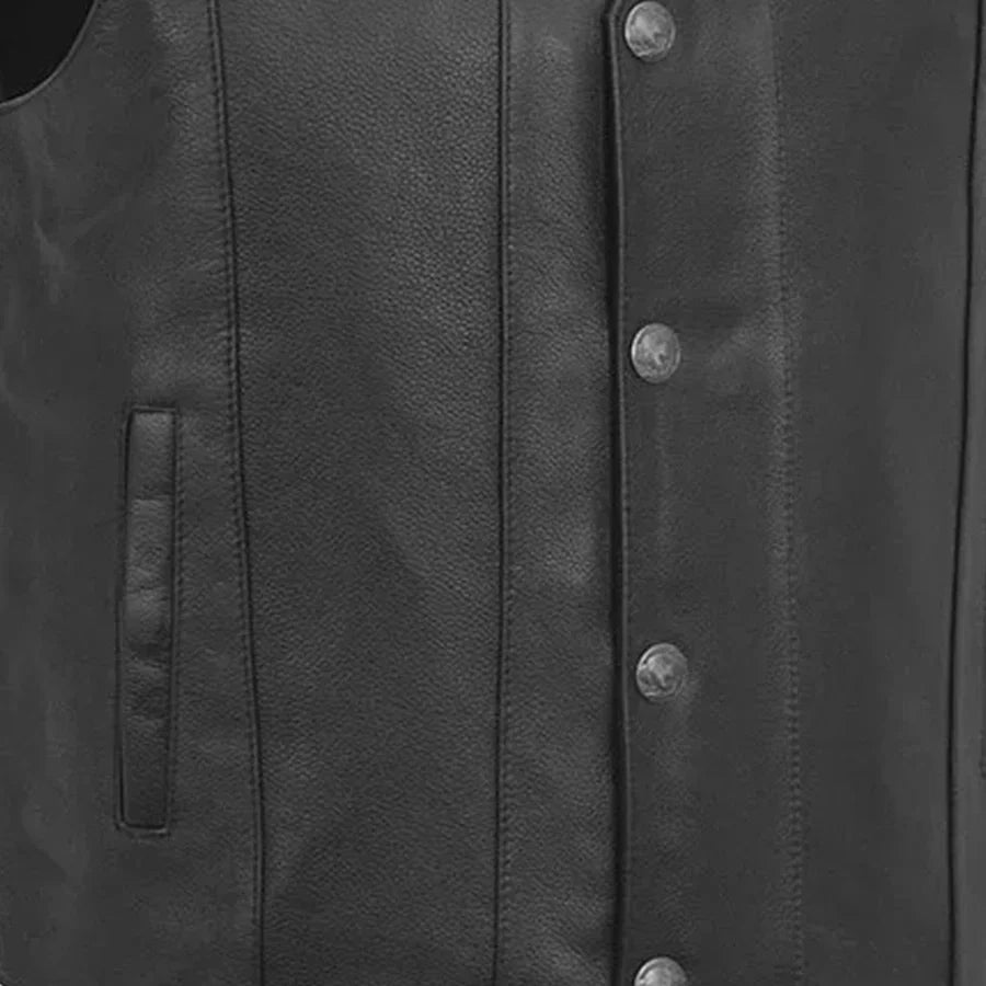 Gun Runner Men's Motorcycle Western Style Leather Vest - Lux Ryder