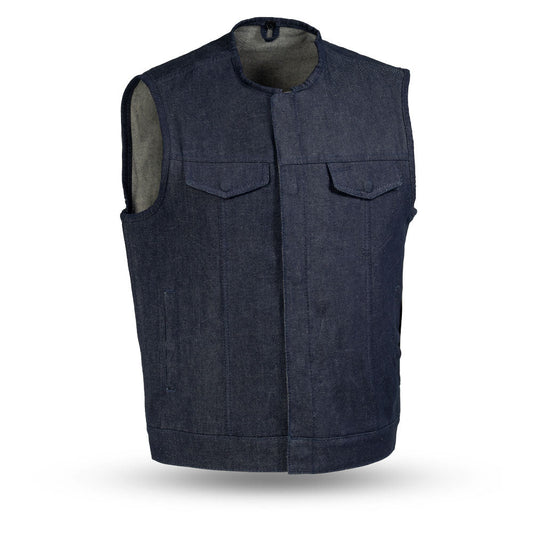 Haywood Men's Motorcycle Denim Vest - Lux Ryder