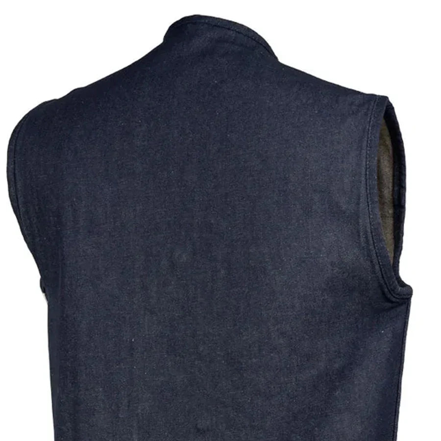 Haywood Men's Motorcycle Denim Vest - Lux Ryder