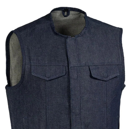 Haywood Men's Motorcycle Denim Vest - Lux Ryder