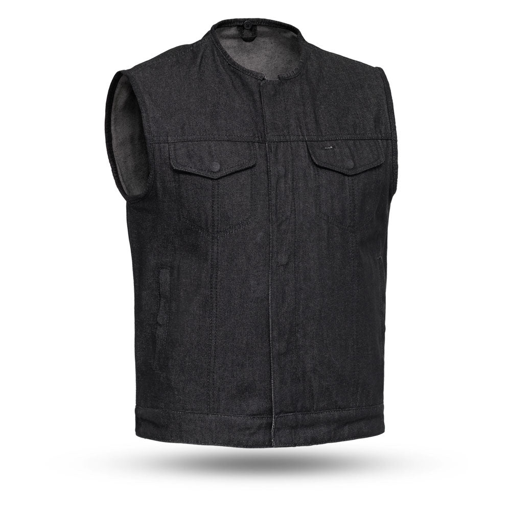 Haywood Men's Motorcycle Denim Vest - Lux Ryder