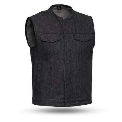 Haywood Men's Motorcycle Denim Vest - Lux Ryder