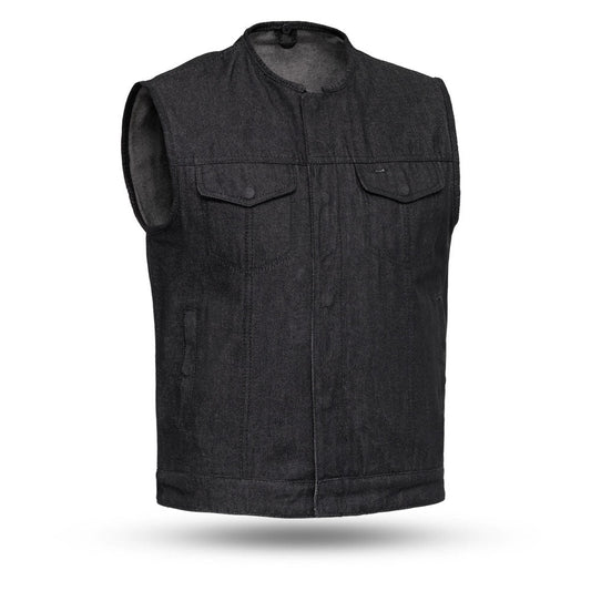 Haywood Men's Motorcycle Denim Vest - Lux Ryder