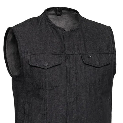 Haywood Men's Motorcycle Denim Vest - Lux Ryder