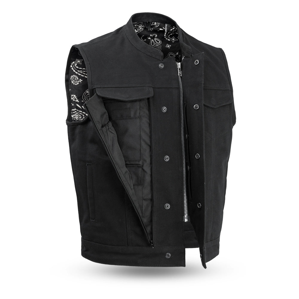 Highland V2 Men's Motorcycle Canvas Vest - Lux Ryder