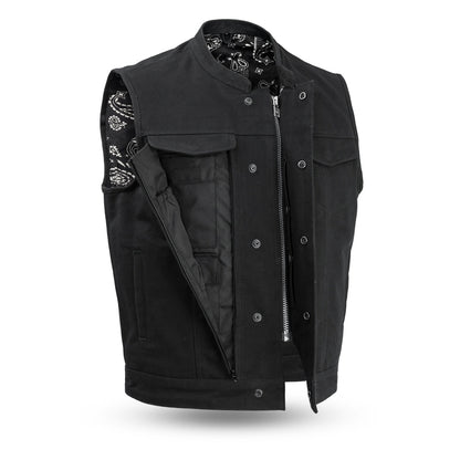 Highland V2 Men's Motorcycle Canvas Vest - Lux Ryder