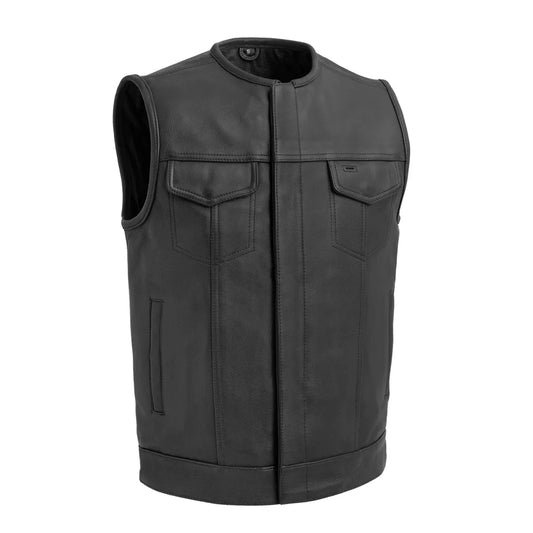 Highside Men's Motorcycle Leather Vest - Lux Ryder