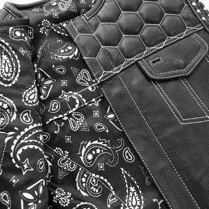 Hornet Men's Club Style Leather Vest - Lux Ryder