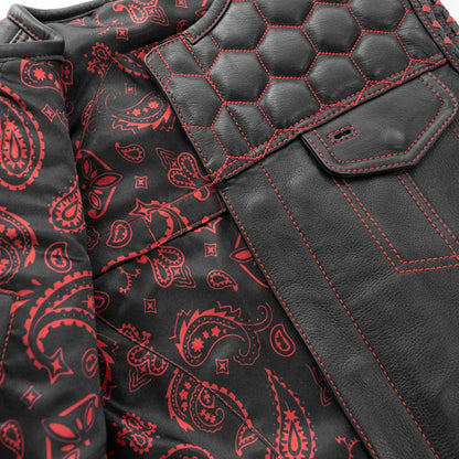 Hornet Men's Club Style Leather Vest - Lux Ryder