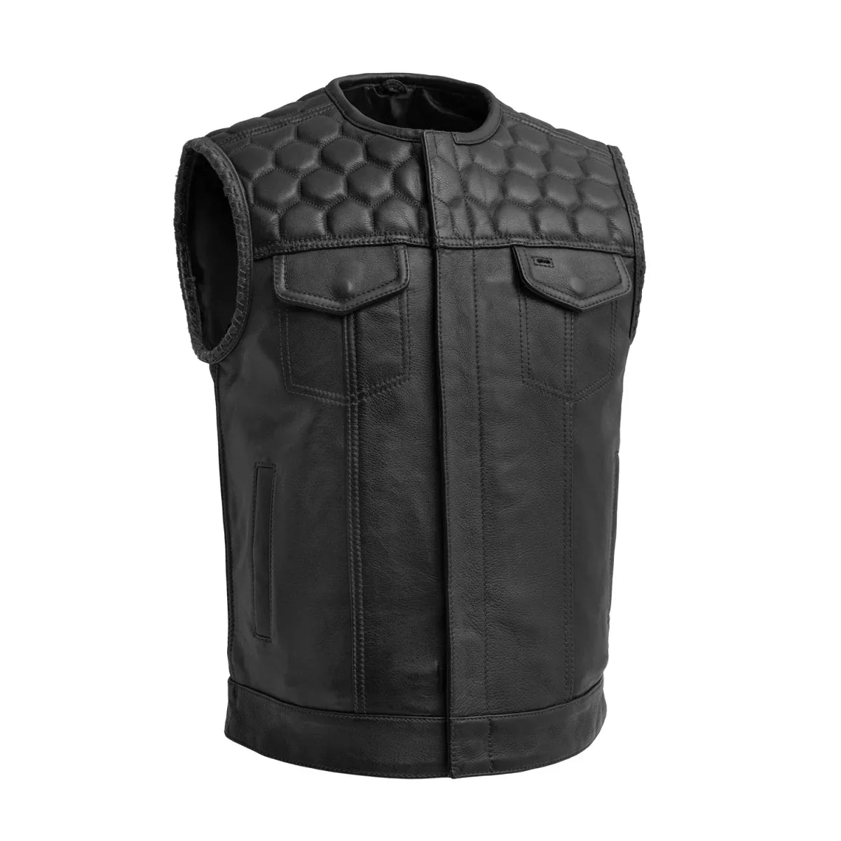 Hornet Men's Club Style Leather Vest - Lux Ryder