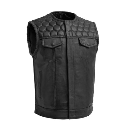 Hornet Men's Club Style Leather Vest - Lux Ryder