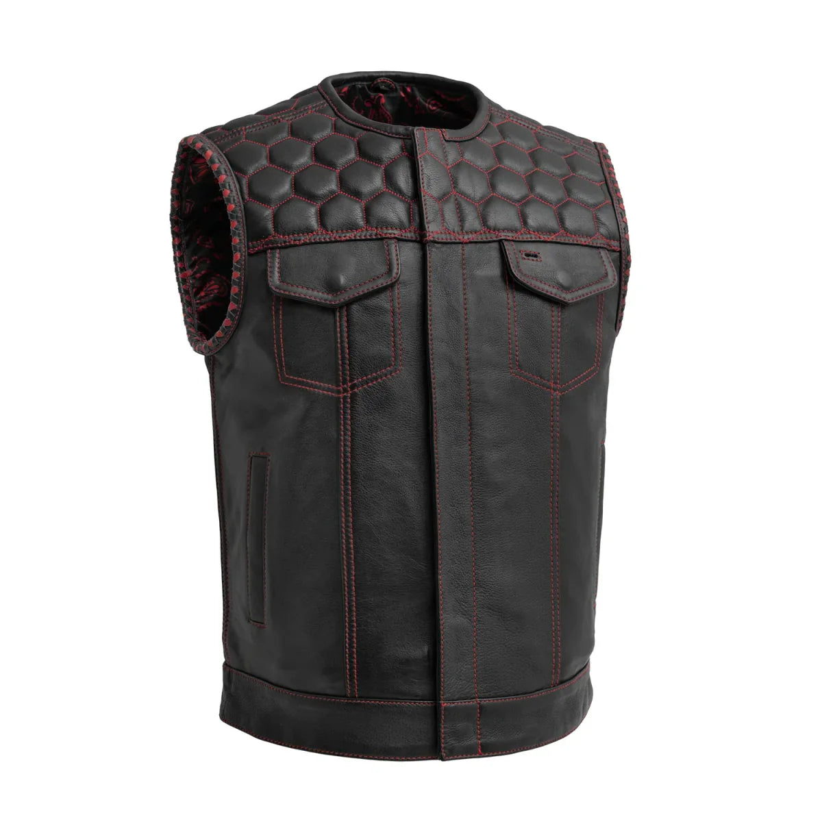 Hornet Men's Club Style Leather Vest - Lux Ryder