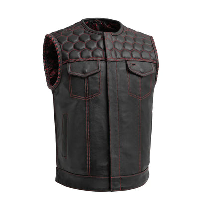 Hornet Men's Club Style Leather Vest - Lux Ryder