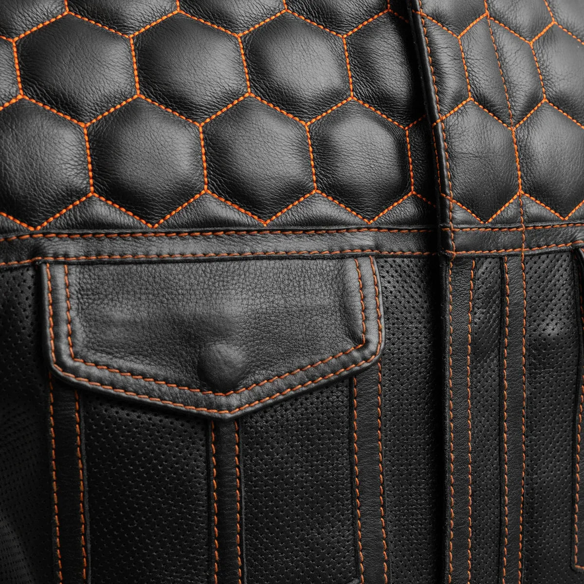 Hornet Perforated Men's Club Style Leather Vest - Lux Ryder