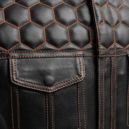 Hornet Perforated Men's Club Style Leather Vest - Lux Ryder