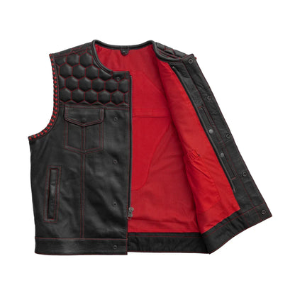 Hornet Perforated Men's Club Style Leather Vest - Lux Ryder
