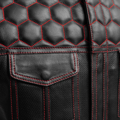Hornet Perforated Men's Club Style Leather Vest - Lux Ryder