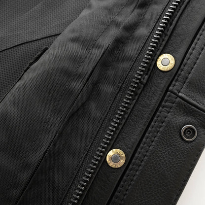 Hotshot Men's Motorcycle Leather Vest - Lux Ryder