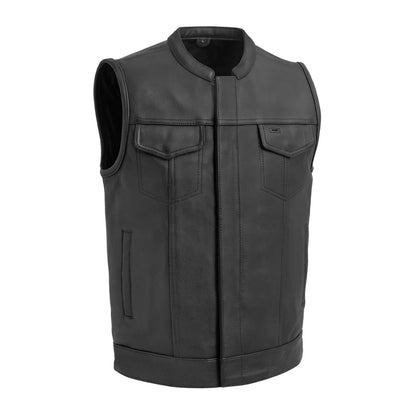 Hotshot Men's Motorcycle Leather Vest - Lux Ryder