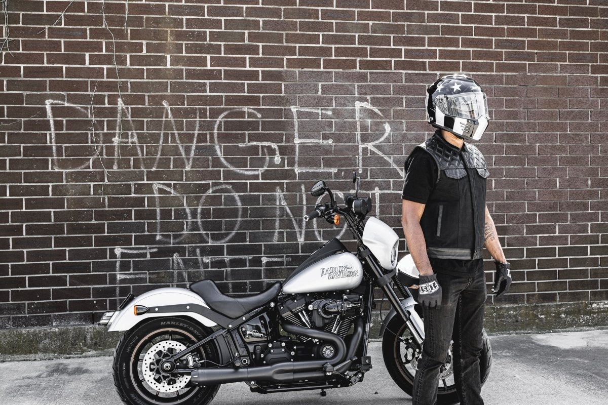 Hunt Club Motorcycle Leather Canvas Vest Black - Lux Ryder