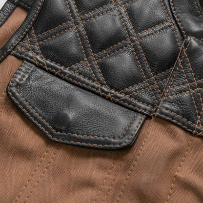 Hunt Club Motorcycle Leather Canvas Vest - Lux Ryder
