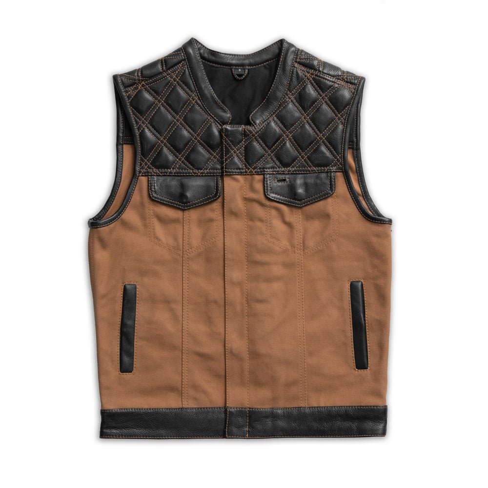 Hunt Club Motorcycle Leather Canvas Vest - Lux Ryder